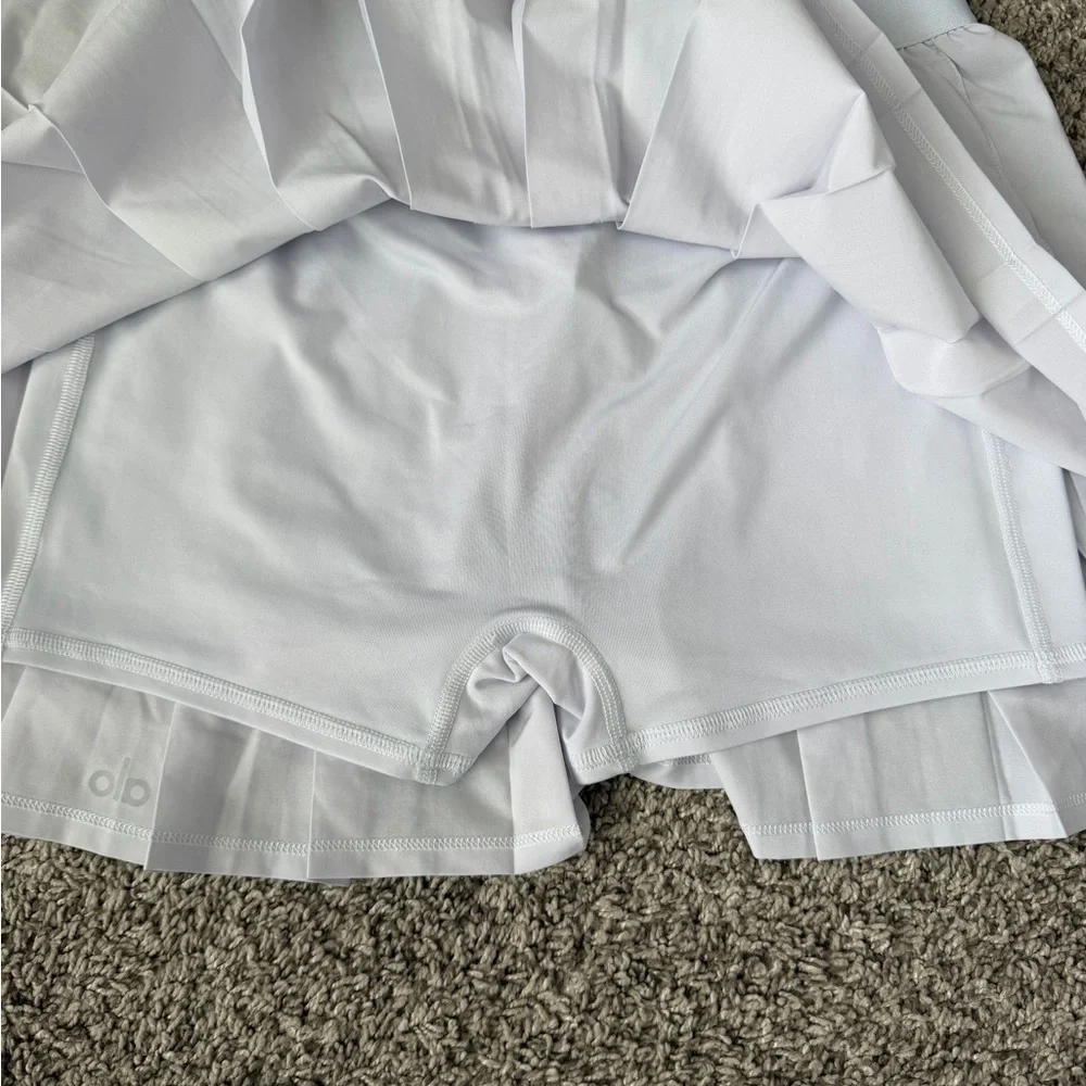 ALO Yoga White Varsity Tennis Skirt - Picture 6 of 10